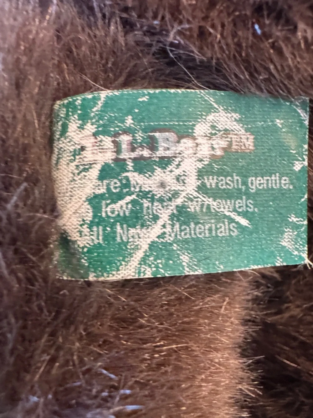 Vintage! L.L. Bean Teddy Plush Dark Brown Bear in Blue Fleece with Red Pack - Picture 5 of 9